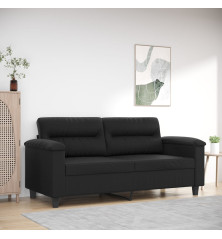 Dvivietė sofa, juodos spalvos, 140cm, dirbtinė oda