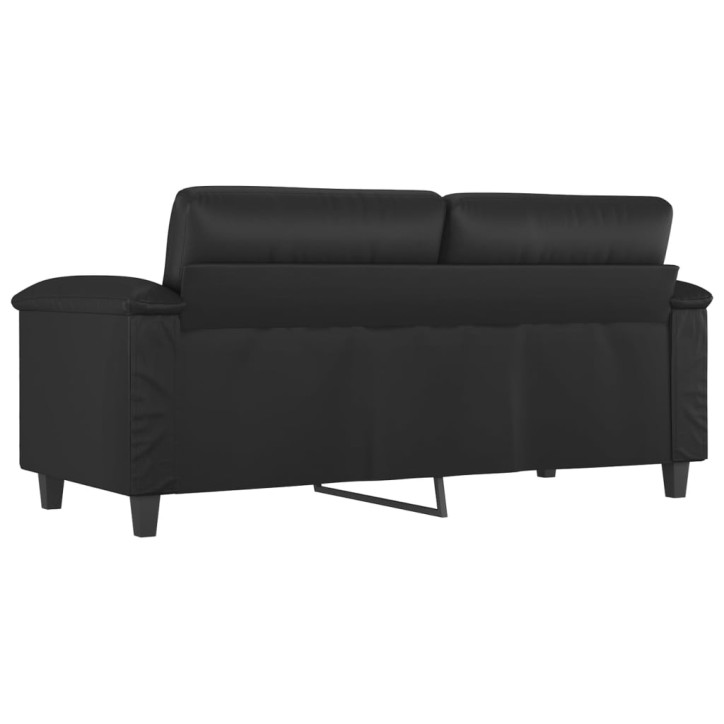 Dvivietė sofa, juodos spalvos, 140cm, dirbtinė oda