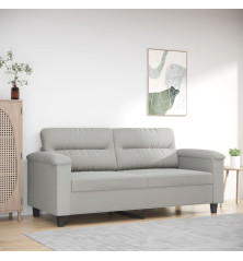 Dvivietė sofa, šviesiai pilka, 140cm, mikropluošto audinys