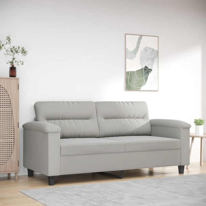 Dvivietė sofa, šviesiai pilka, 140cm, mikropluošto audinys