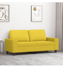 Dvivietė sofa, šviesiai geltonos spalvos, 140cm, audinys