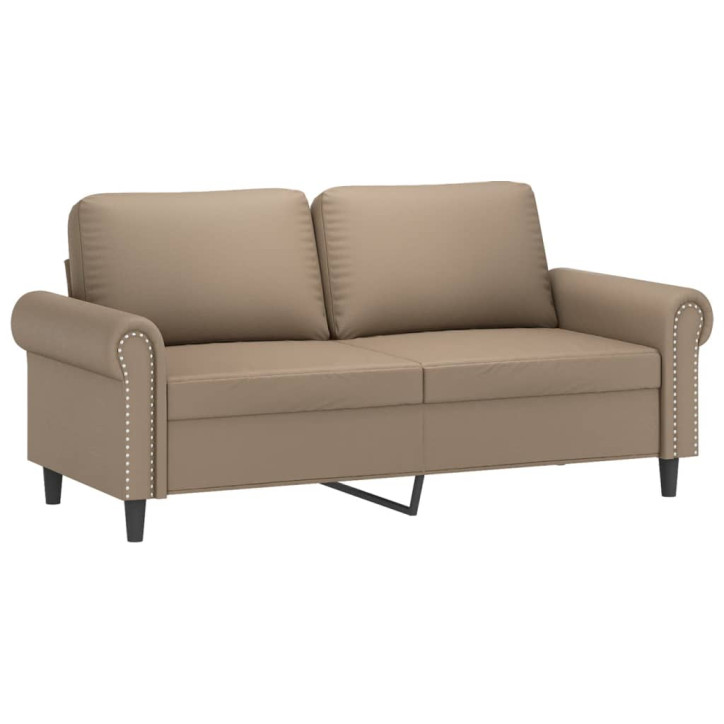 Dvivietė sofa, kapučino spalvos, 140cm, dirbtinė oda