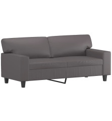 Dvivietė sofa, pilkos spalvos, 140cm, dirbtinė oda