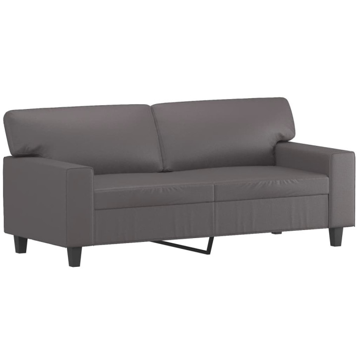 Dvivietė sofa, pilkos spalvos, 140cm, dirbtinė oda