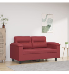 Dvivietė sofa, raudonojo vyno spalvos, 120cm, dirbtinė oda