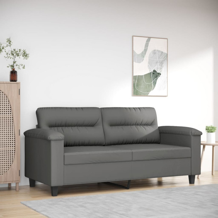 Dvivietė sofa, tamsiai pilka, 140cm, mikropluošto audinys