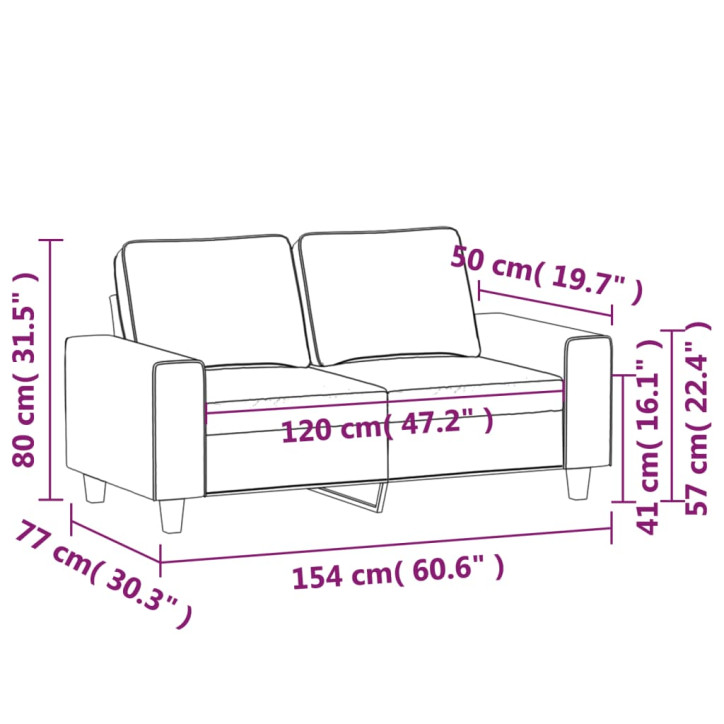 Dvivietė sofa, šviesiai pilkos spalvos, 120cm, audinys