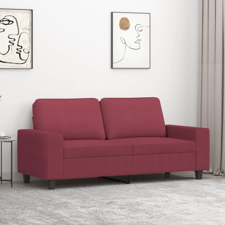 Dvivietė sofa, raudonojo vyno spalvos, 140cm, audinys