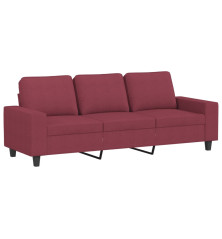 Trivietė sofa, raudonojo vyno spalvos, 180cm, audinys