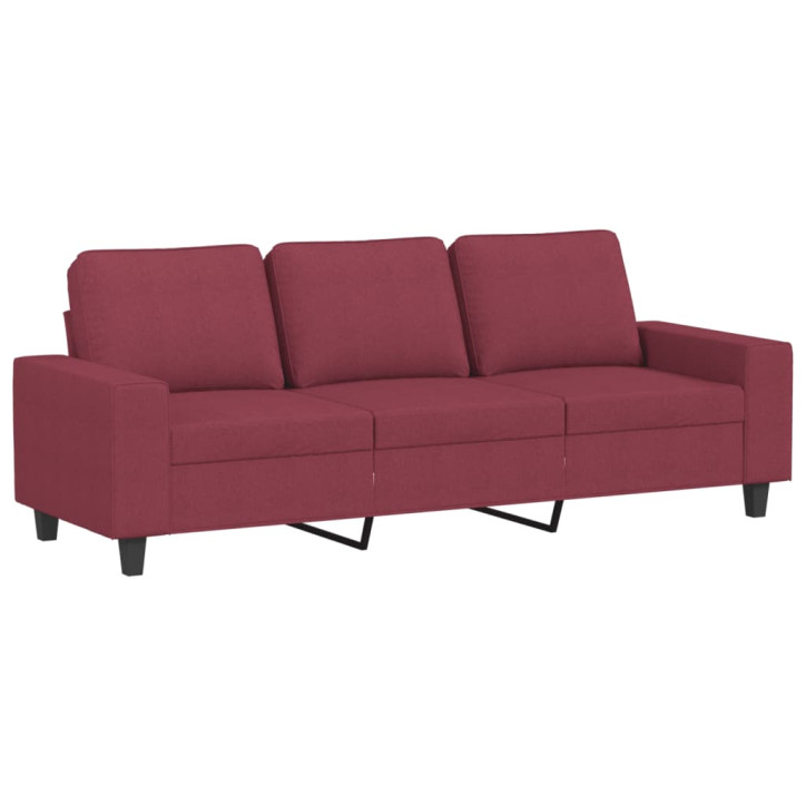 Trivietė sofa, raudonojo vyno spalvos, 180cm, audinys