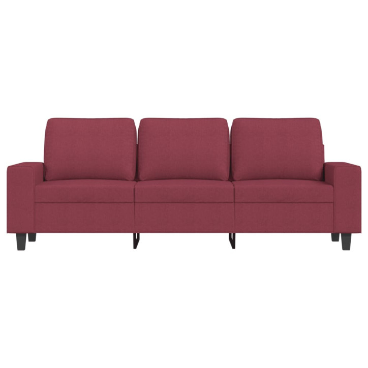 Trivietė sofa, raudonojo vyno spalvos, 180cm, audinys