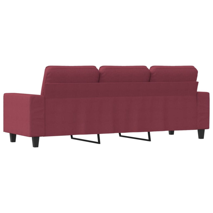 Trivietė sofa, raudonojo vyno spalvos, 180cm, audinys