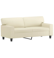 Dvivietė sofa, kreminės spalvos, 140cm, dirbtinė oda