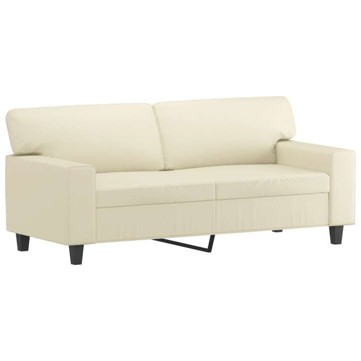 Dvivietė sofa, kreminės spalvos, 140cm, dirbtinė oda