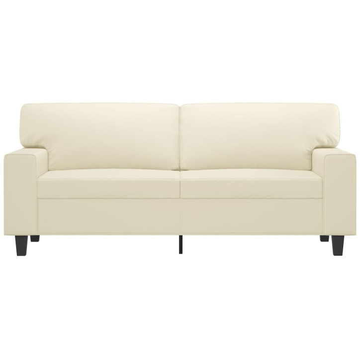 Dvivietė sofa, kreminės spalvos, 140cm, dirbtinė oda