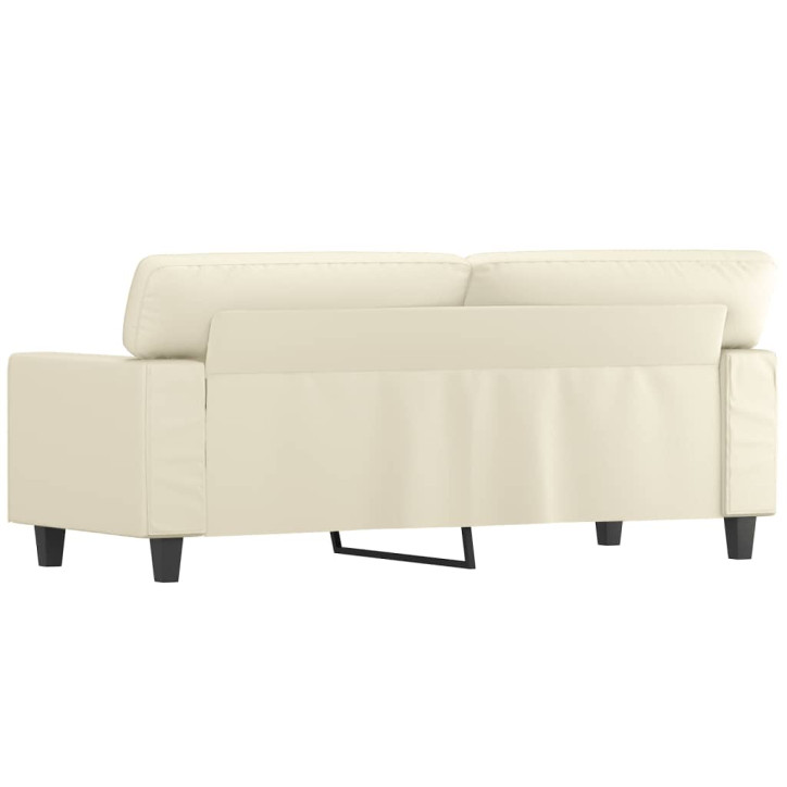 Dvivietė sofa, kreminės spalvos, 140cm, dirbtinė oda