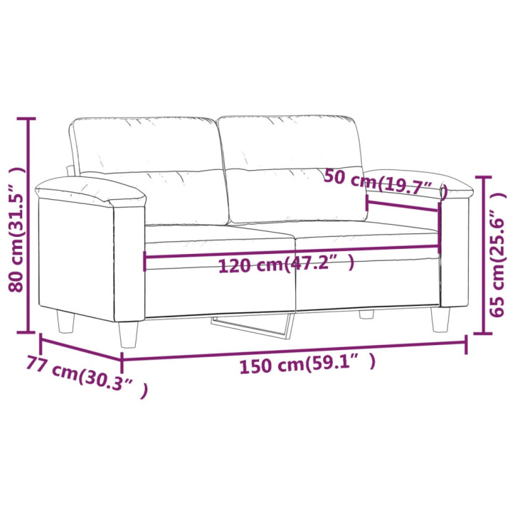 Dvivietė sofa, pilkos spalvos, 120cm, dirbtinė oda