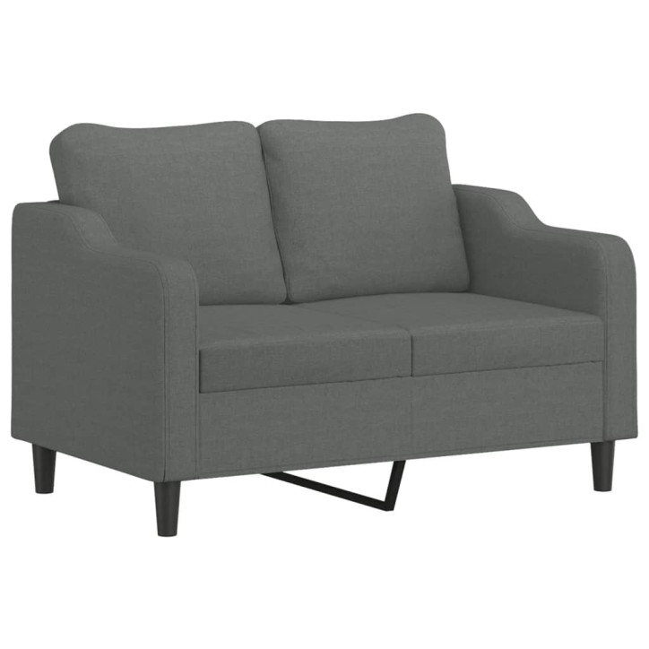 Dvivietė sofa su pagalvėlėmis, tamsiai pilka, 120cm, audinys