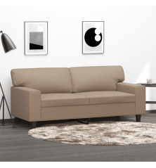 Dvivietė sofa, kapučino spalvos, 140cm, dirbtinė oda