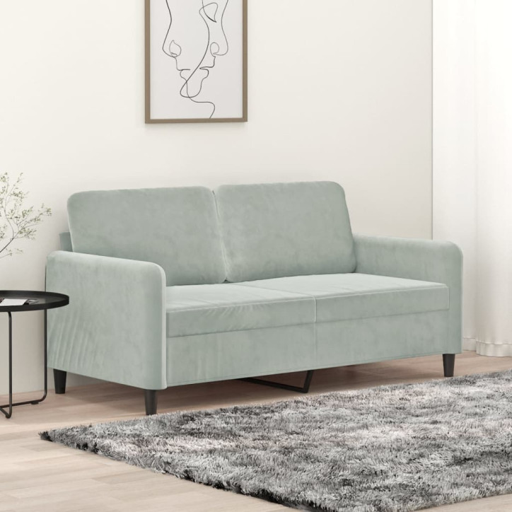 Dvivietė sofa, šviesiai pilkos spalvos, 140cm, aksomas