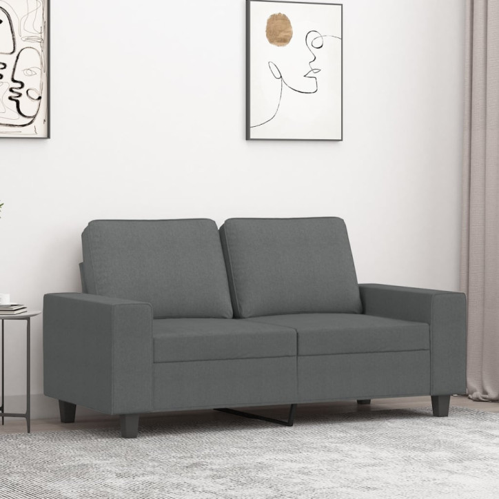 Dvivietė sofa, tamsiai pilkos spalvos, 120cm, audinys