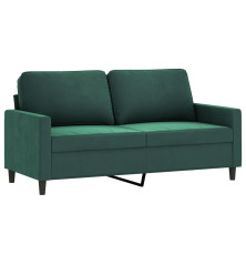 Dvivietė sofa, tamsiai žalios spalvos, 140cm, aksomas