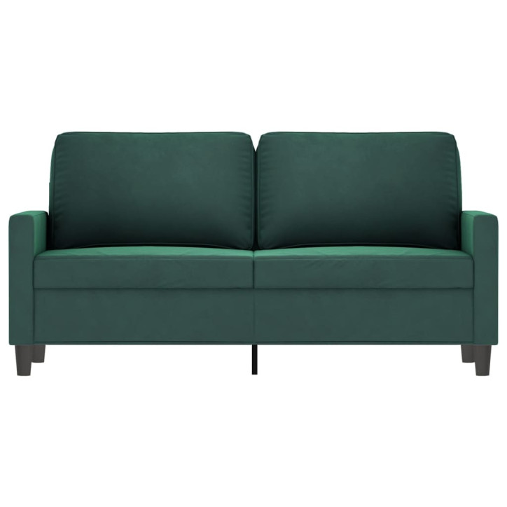 Dvivietė sofa, tamsiai žalios spalvos, 140cm, aksomas