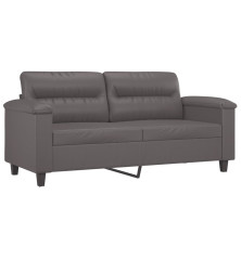 Dvivietė sofa, pilkos spalvos, 140cm, dirbtinė oda