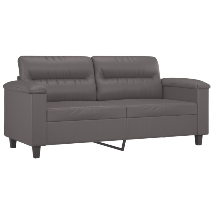 Dvivietė sofa, pilkos spalvos, 140cm, dirbtinė oda