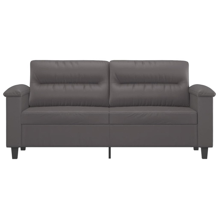 Dvivietė sofa, pilkos spalvos, 140cm, dirbtinė oda