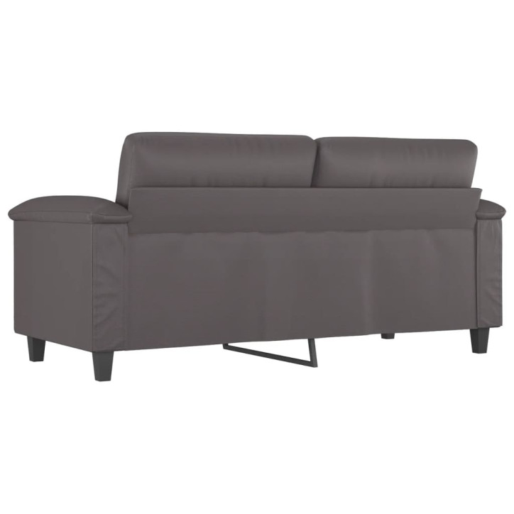 Dvivietė sofa, pilkos spalvos, 140cm, dirbtinė oda