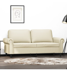 Dvivietė sofa, kreminės spalvos, 140cm, dirbtinė oda