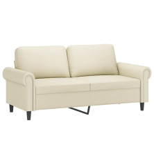 Dvivietė sofa, kreminės spalvos, 140cm, dirbtinė oda