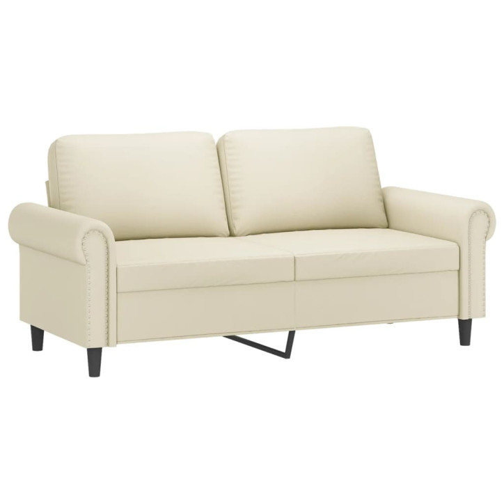 Dvivietė sofa, kreminės spalvos, 140cm, dirbtinė oda