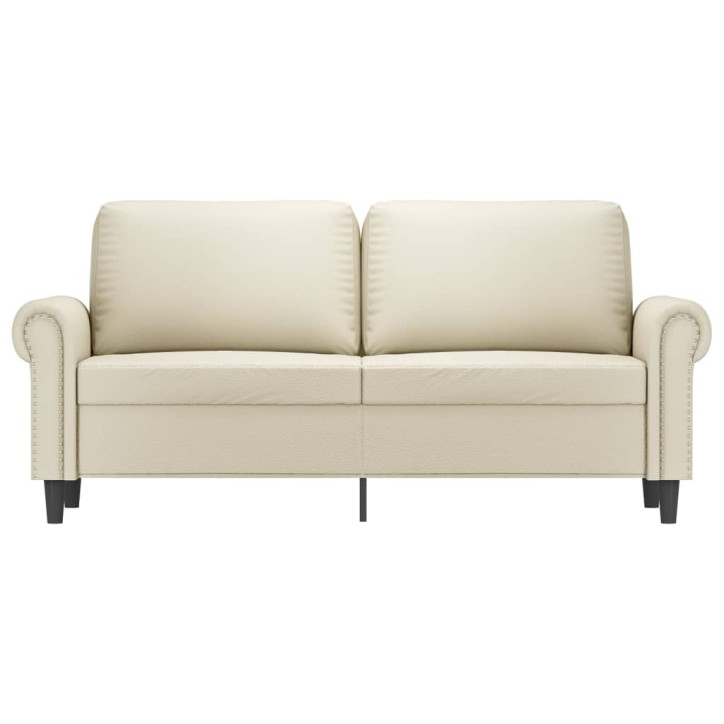 Dvivietė sofa, kreminės spalvos, 140cm, dirbtinė oda