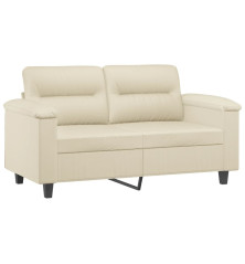 Dvivietė sofa, kreminės spalvos, 120cm, dirbtinė oda