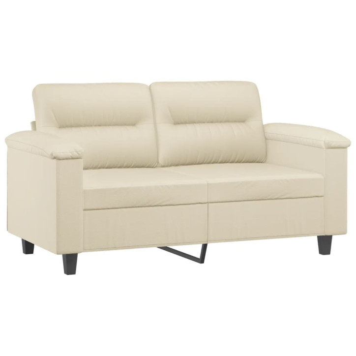 Dvivietė sofa, kreminės spalvos, 120cm, dirbtinė oda