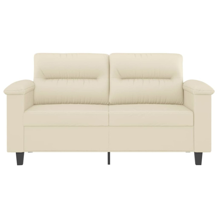 Dvivietė sofa, kreminės spalvos, 120cm, dirbtinė oda