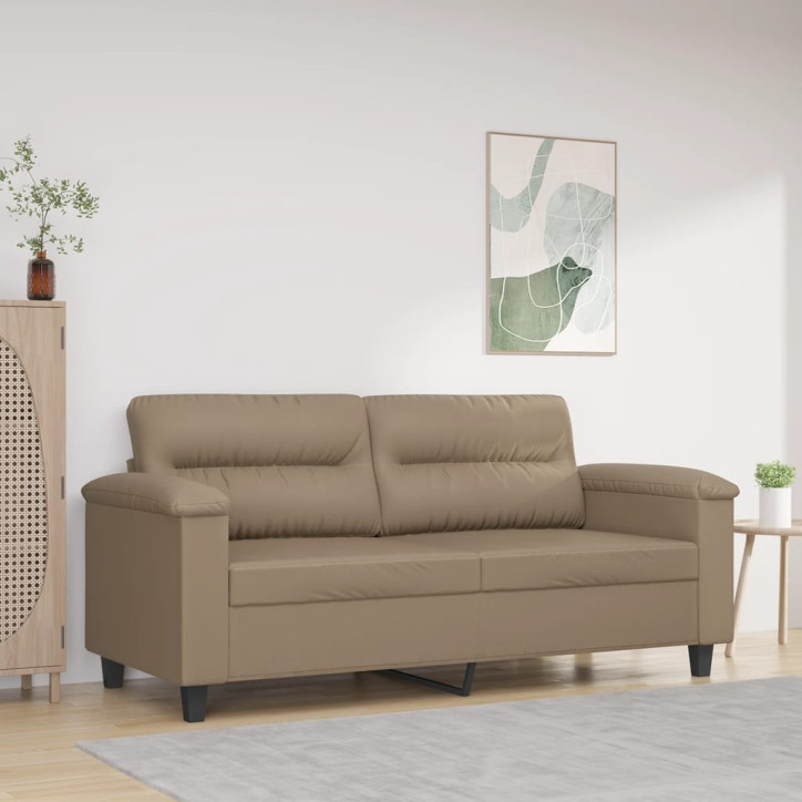 Dvivietė sofa, kapučino spalvos, 140cm, dirbtinė oda