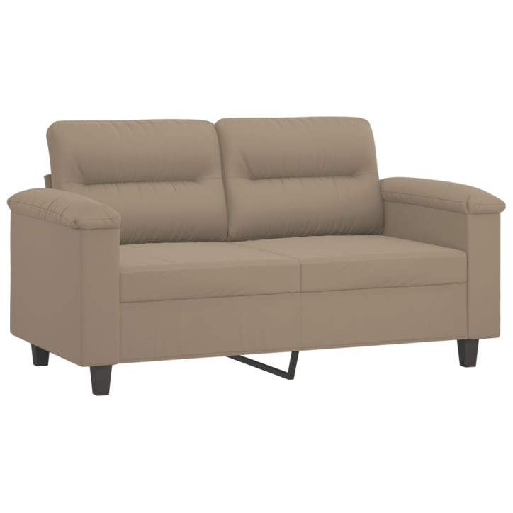 Dvivietė sofa su pagalvėmis, taupe, 120cm, mikropluošto audinys