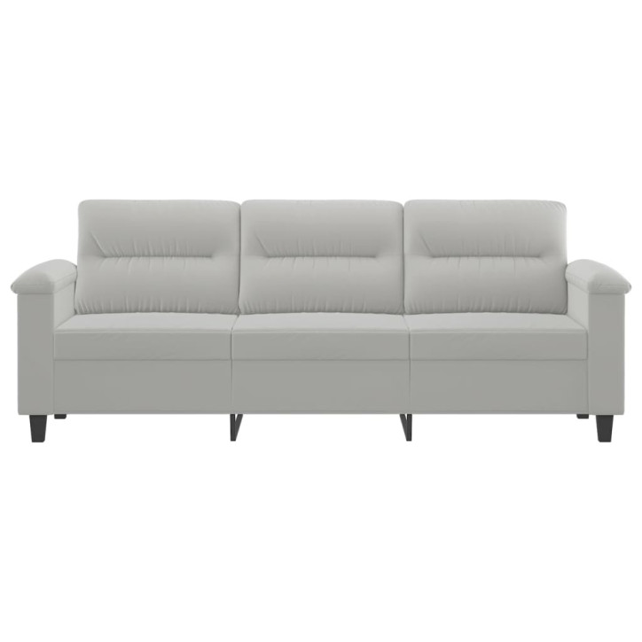 Trivietė sofa, šviesiai pilka, 180cm, mikropluošto audinys