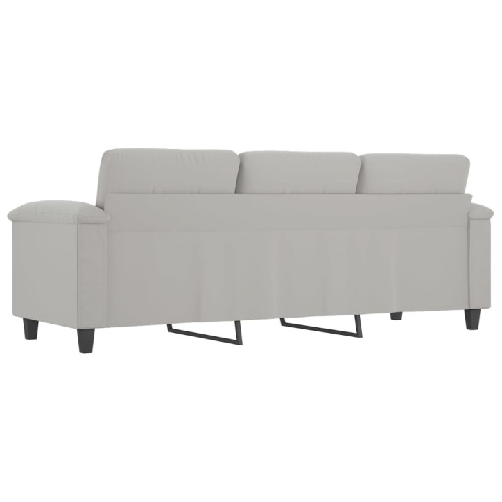 Trivietė sofa, šviesiai pilka, 180cm, mikropluošto audinys