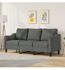 Trivietė sofa, tamsiai pilkos spalvos, 180cm, audinys