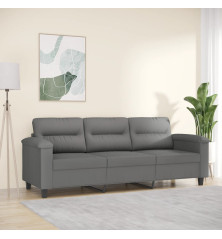 Trivietė sofa, tamsiai pilka, 180cm, mikropluošto audinys