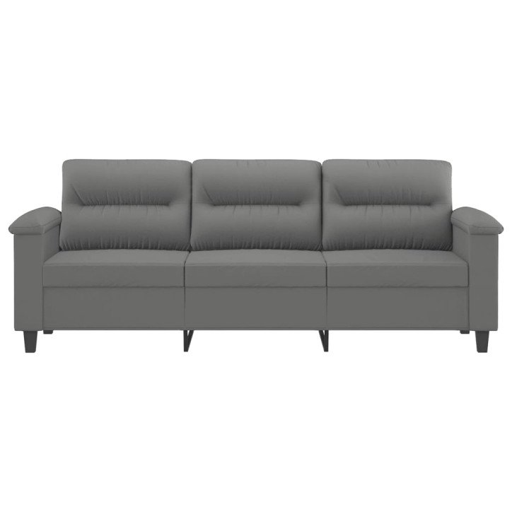 Trivietė sofa, tamsiai pilka, 180cm, mikropluošto audinys