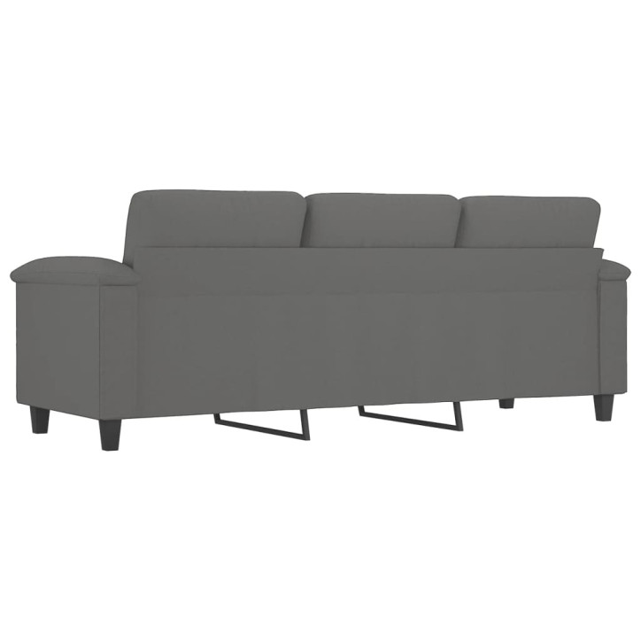 Trivietė sofa, tamsiai pilka, 180cm, mikropluošto audinys