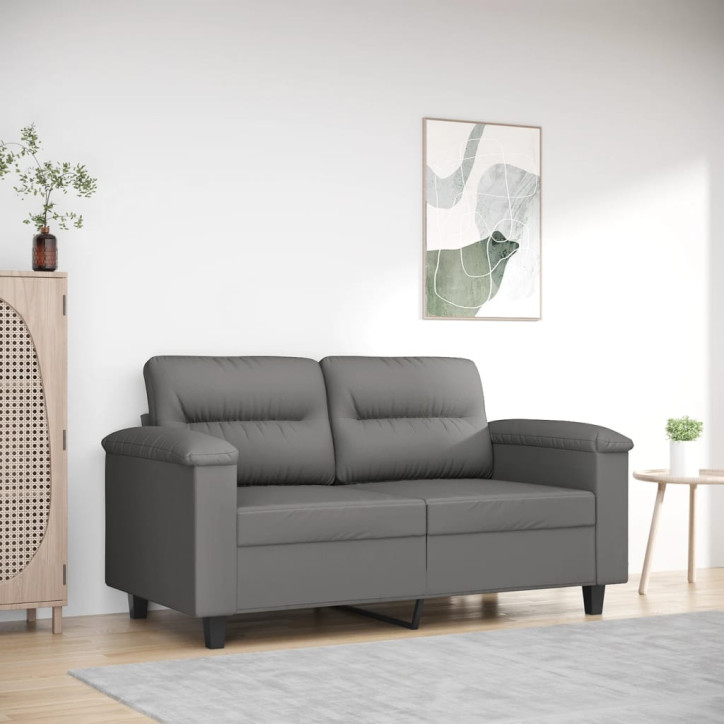 Dvivietė sofa, tamsiai pilka, 120cm, mikropluošto audinys