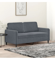 Dvivietė sofa, tamsiai pilkos spalvos, 140cm, aksomas