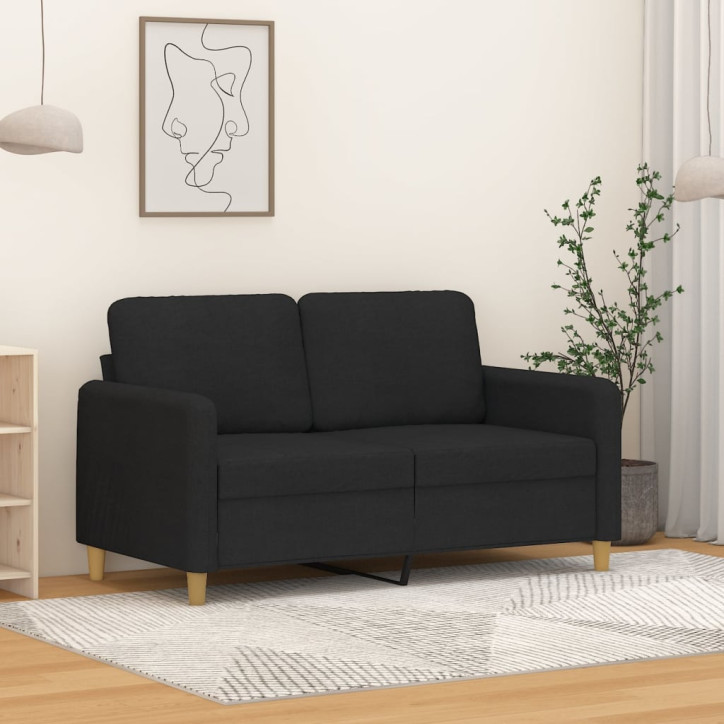 Dvivietė sofa, juodos spalvos, 120cm, audinys