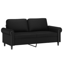 Dvivietė sofa, juodos spalvos, 140cm, dirbtinė oda